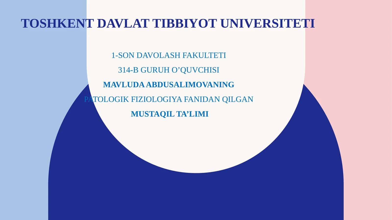 Patologik Fiziologiya Fanidan Mustaqil Ta’lim