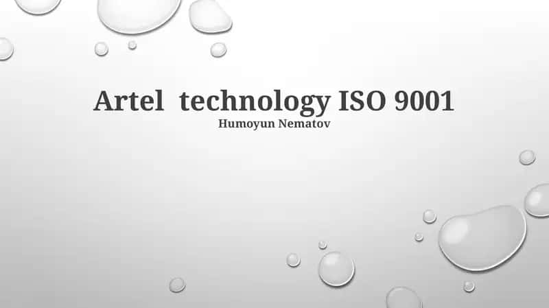 Artel technology ISO 9001