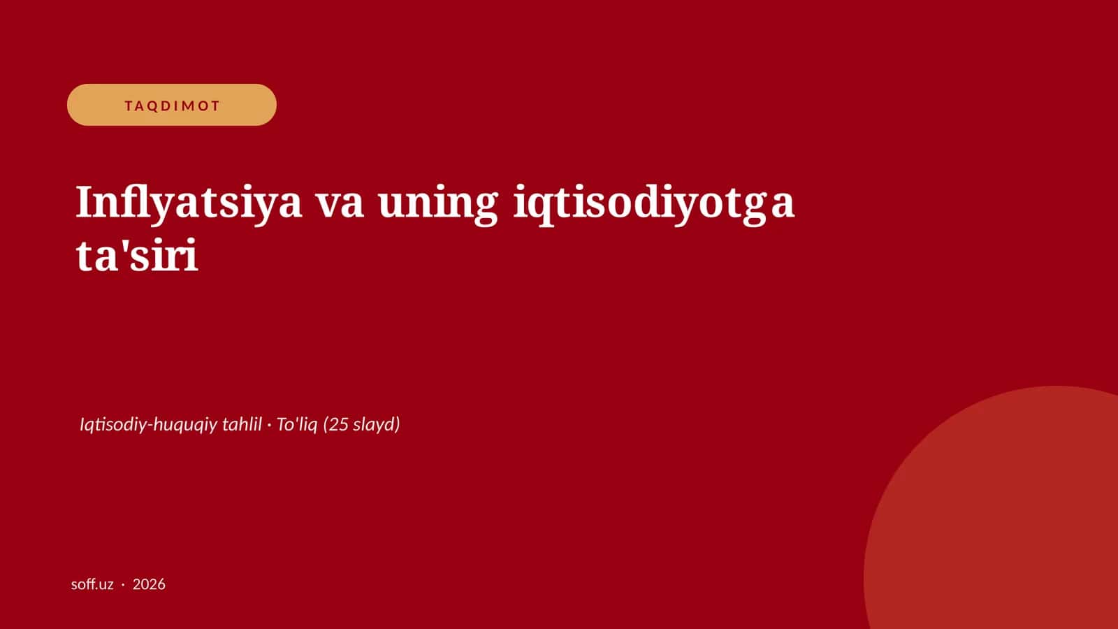 Inflyatsiya va uning iqtisodiyotga ta'siri