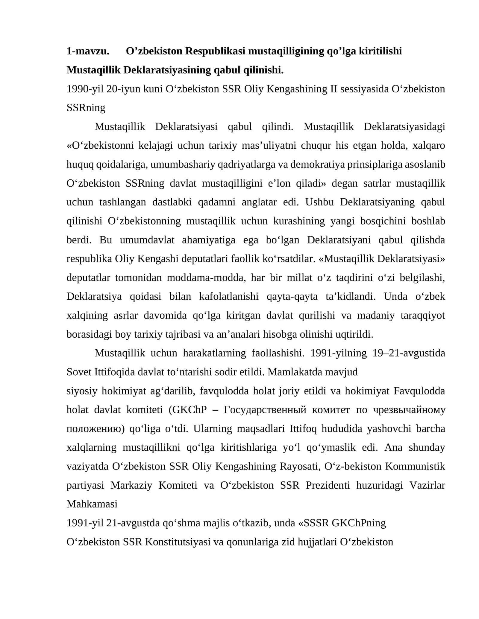 Mustaqillik Deklaratsiyasi