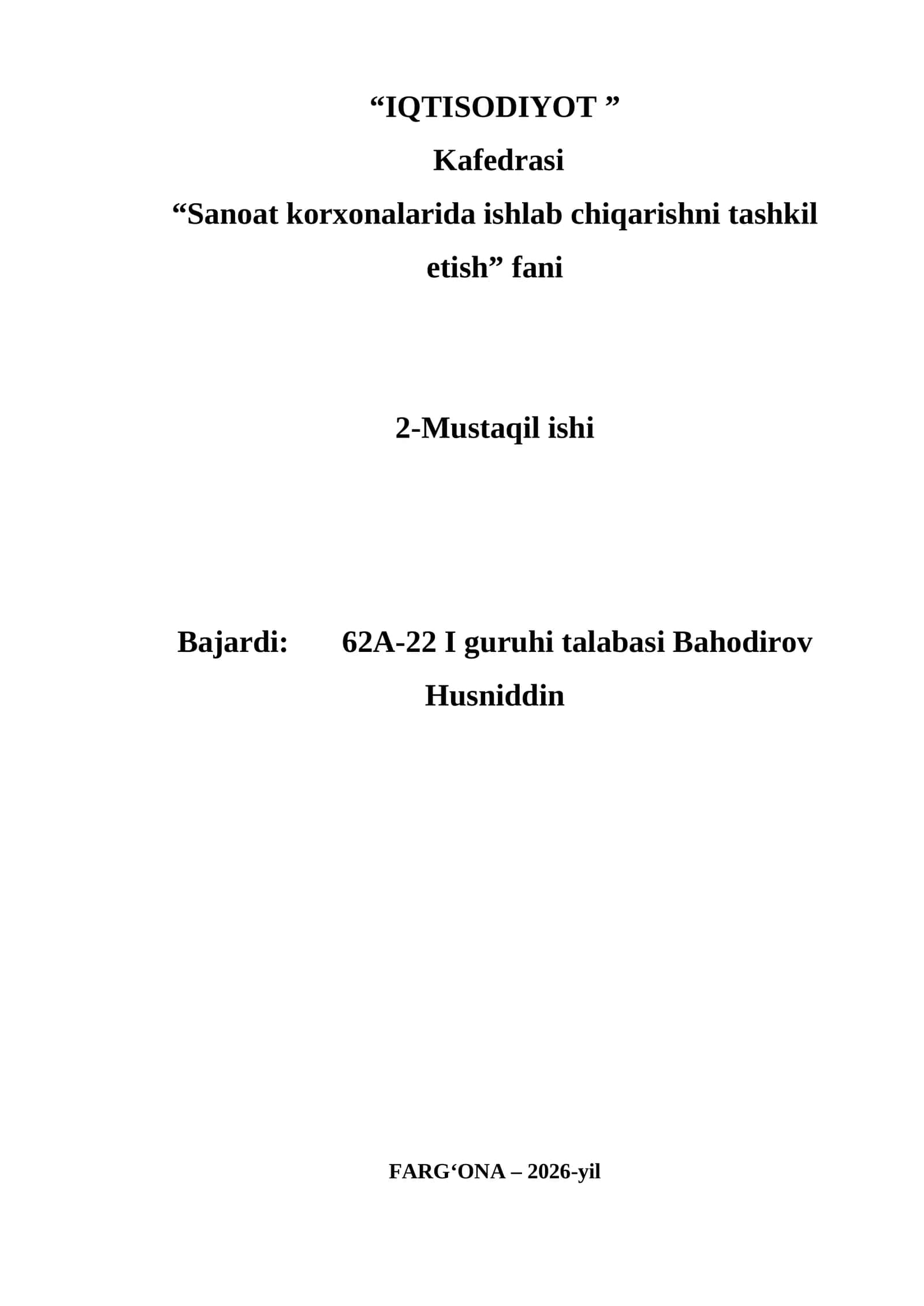 Lean Manufacturing tizimining korxona samaradorligiga ta’siri