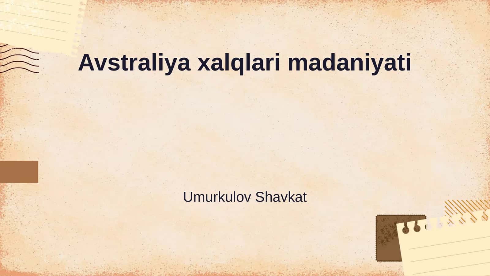Avstraliya xalqlari madaniyati
