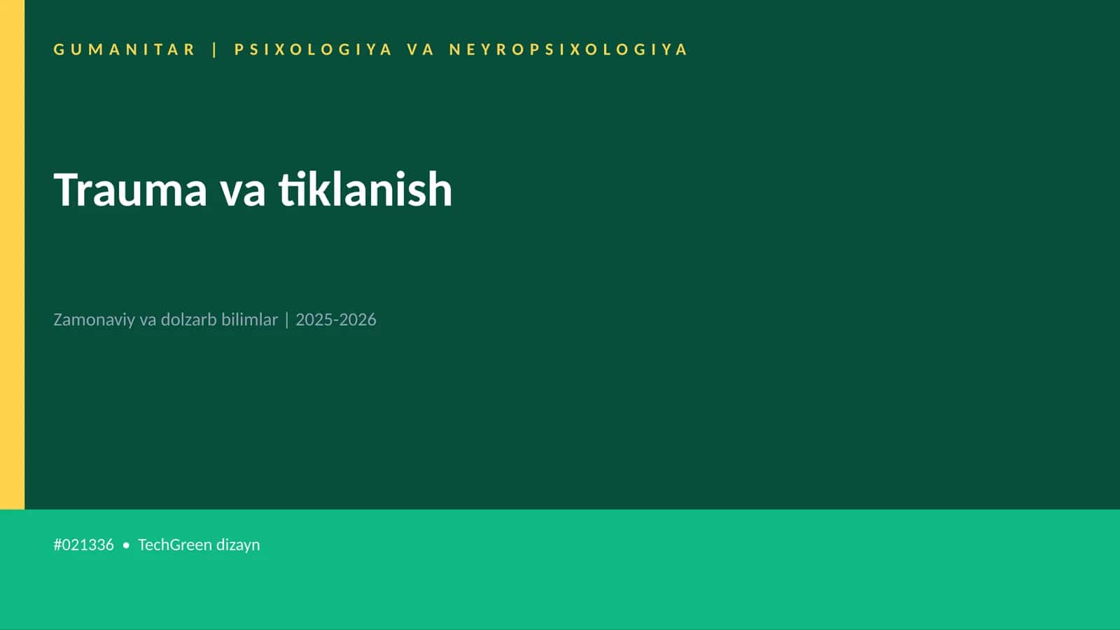 Trauma va tiklanish