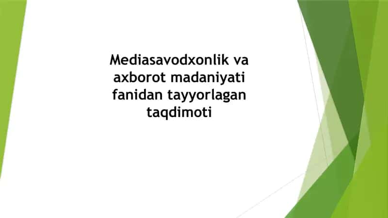 Media savodxonlikni rivojlantirishning yo’llari