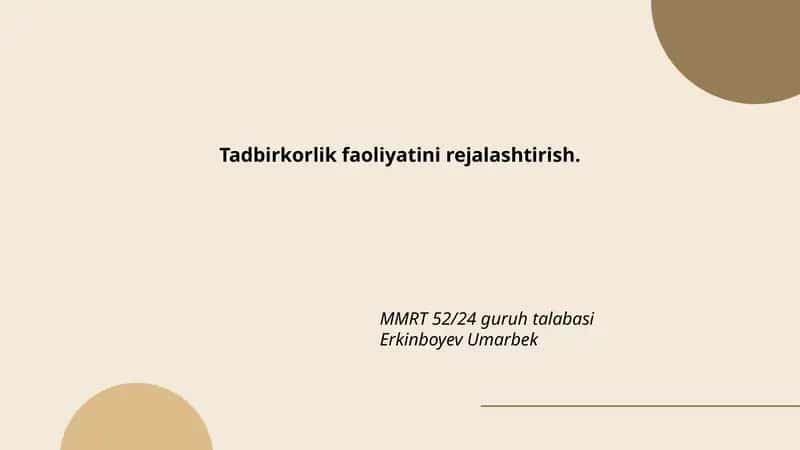 Ish rejasi tuzish
