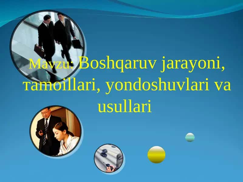 Boshqarishning asosiy tamoyillari