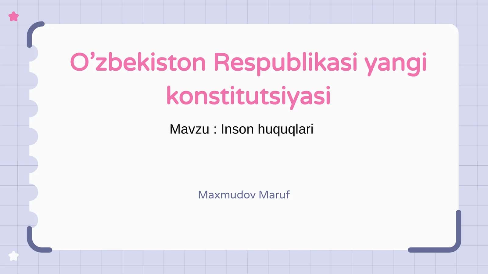 O’zbekiston Respublikasi yangi konstitutsiyasi
