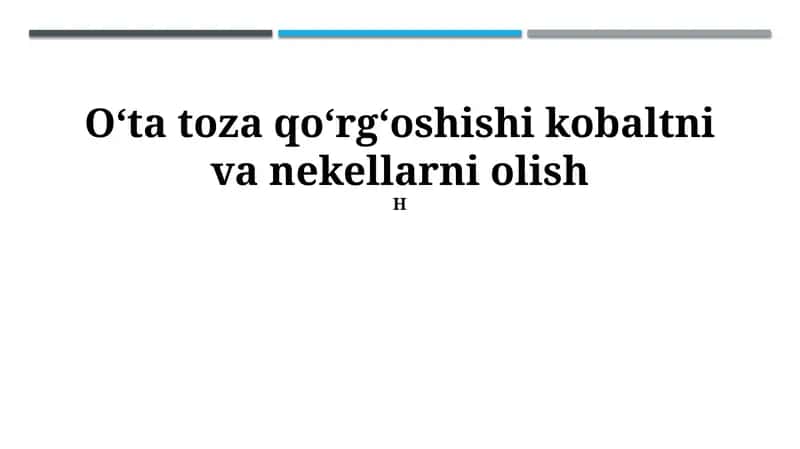 Qoʻrgʻoshindan kobalt va nikel ajratish usullari