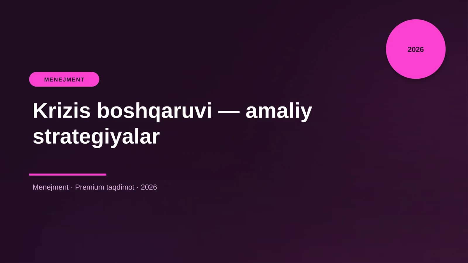 Krizis boshqaruvi — amaliy strategiyalar