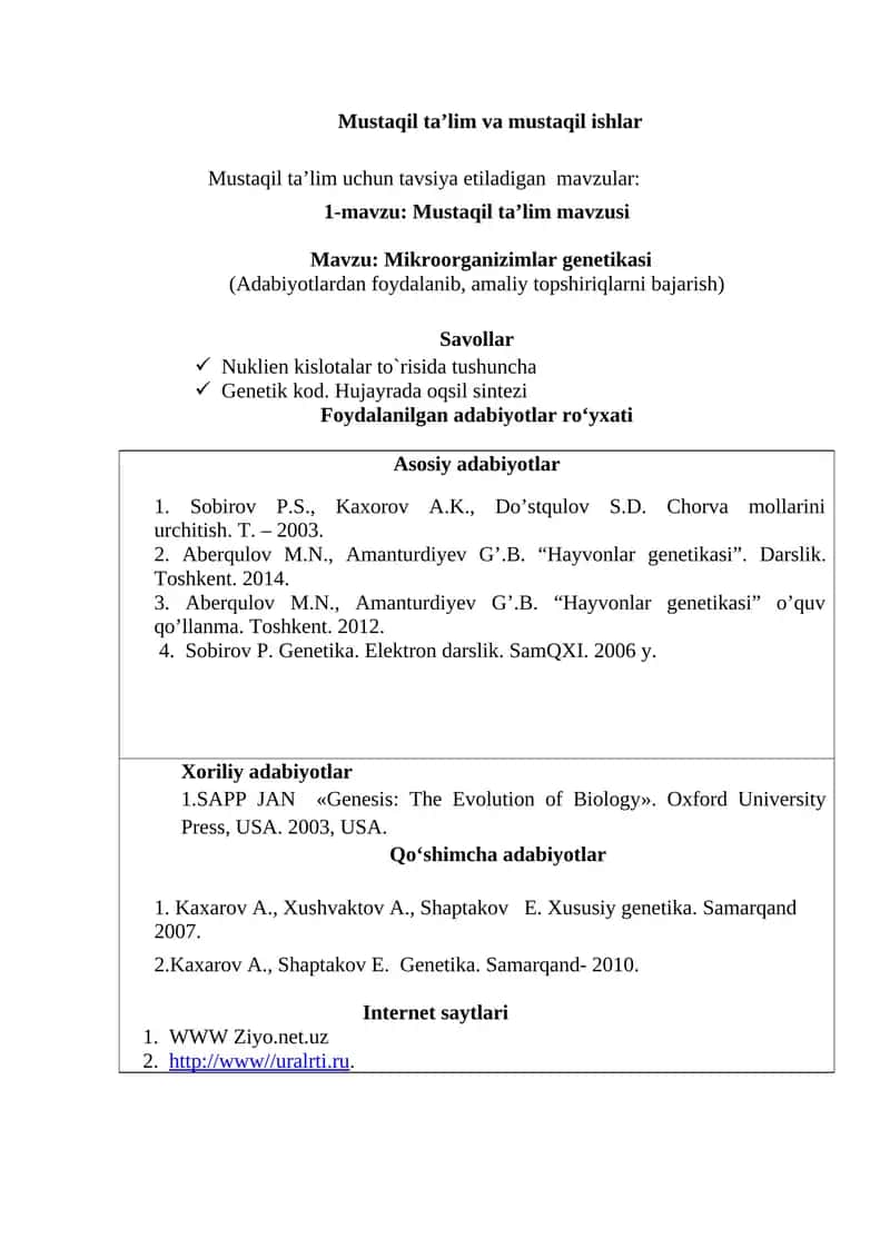 Gen injeneriyasi va biotexnologiya