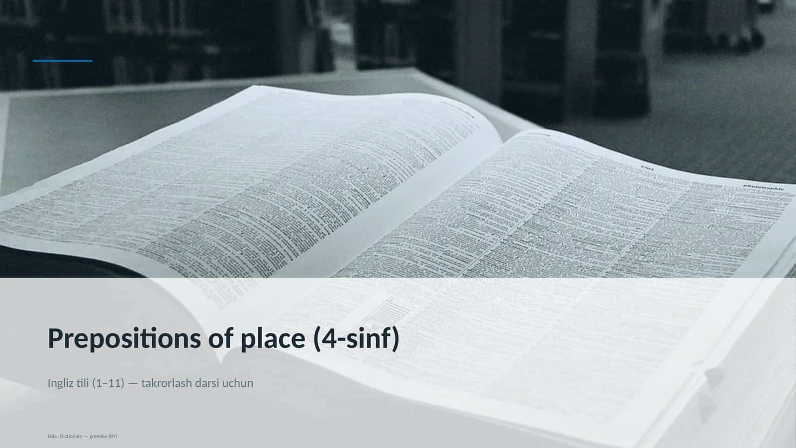 Prepositions of place (4-sinf)