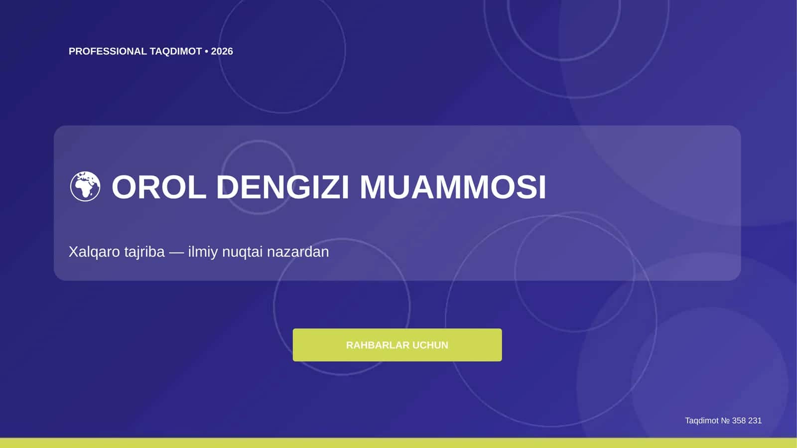 Orol Dengizi Muammosi