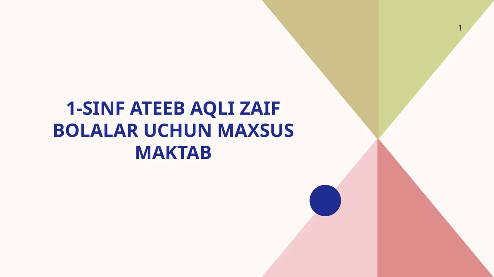 1-sinf ATEEBaqlizaifbolalaruchunmaxsusmaktab