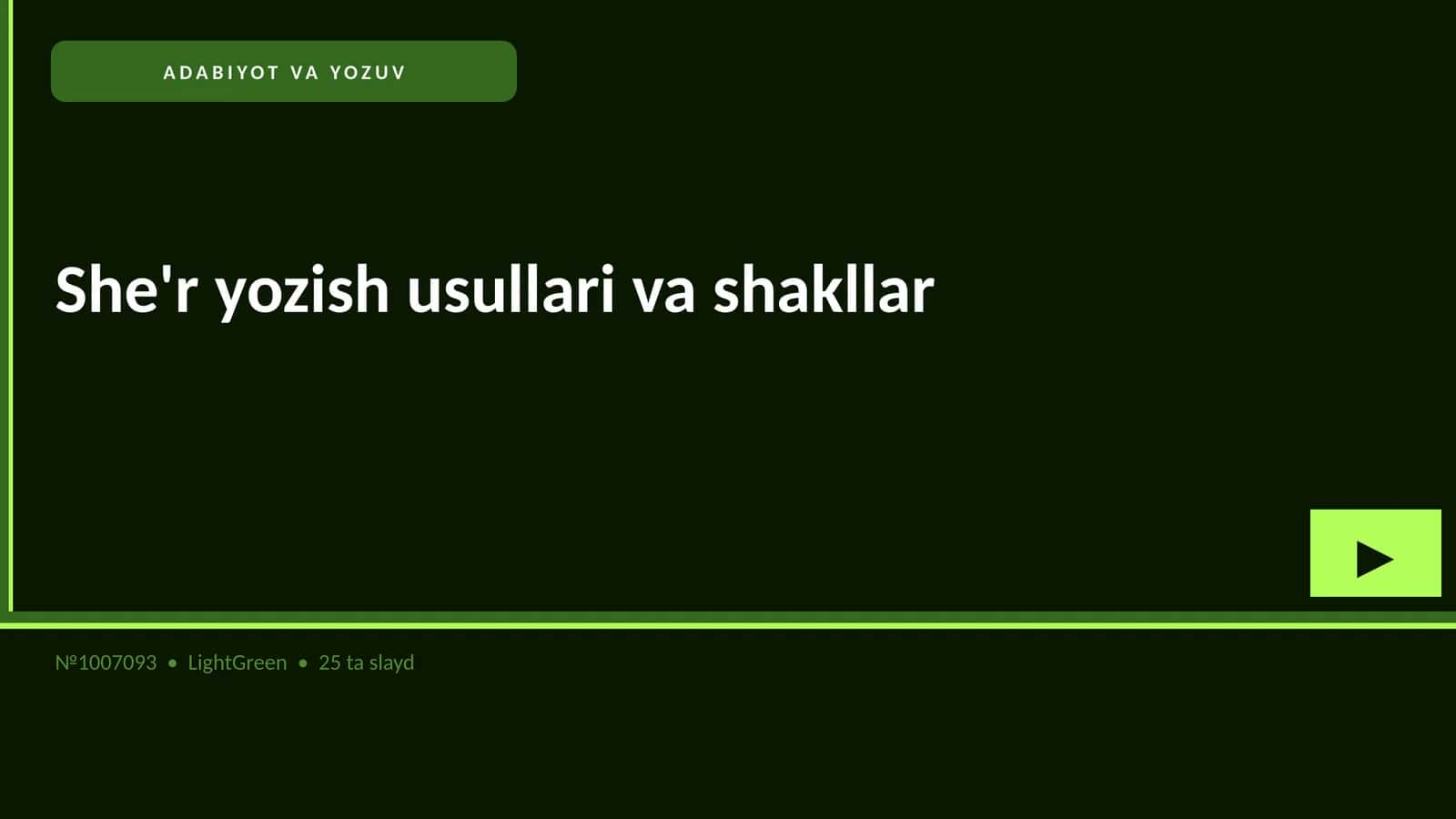 She'r yozish usullari va shakllar