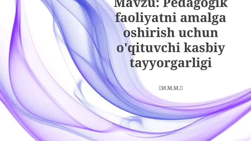 Samarali pedagogik amaliyotni ta'riflash