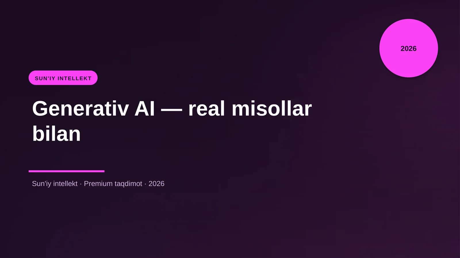 Generativ AI — real misollar bilan
