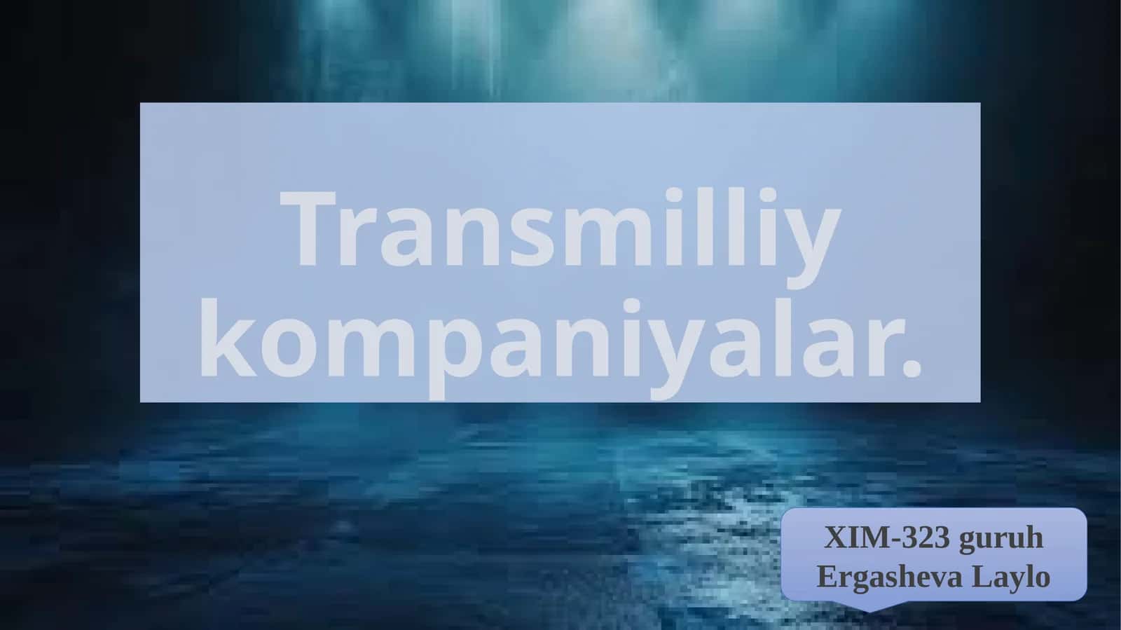 Taqdimot: Transmilliy kompaniyalar