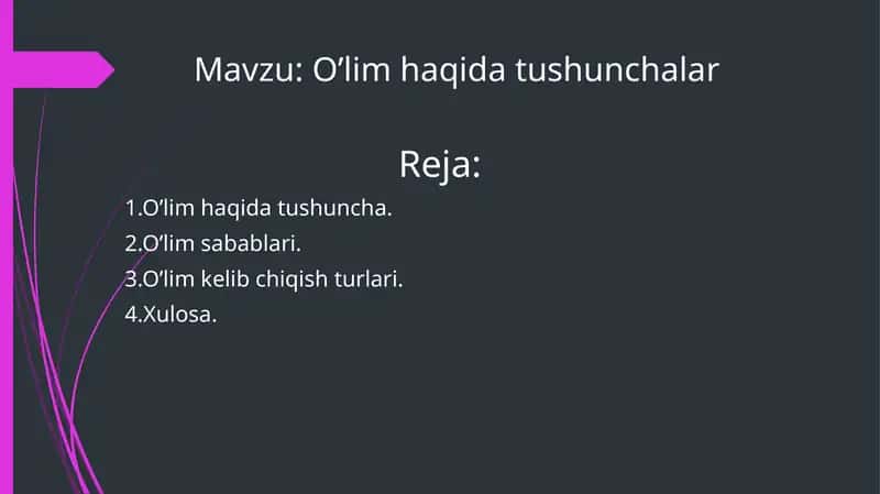 O’lim haqida tushunchalar