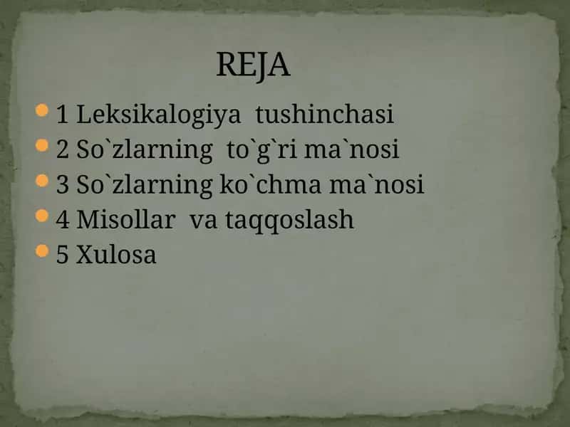 LEKSIKALOGIYA TUSHUNCHASI