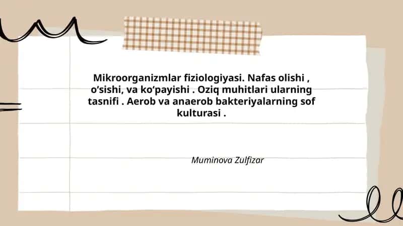 Mikroorganizmlar fiziologiyasi