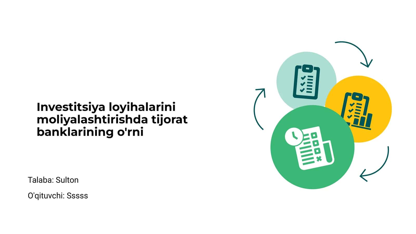 Investitsiya loyihalarini moliyalashtirishda tijorat banklarining o'rni