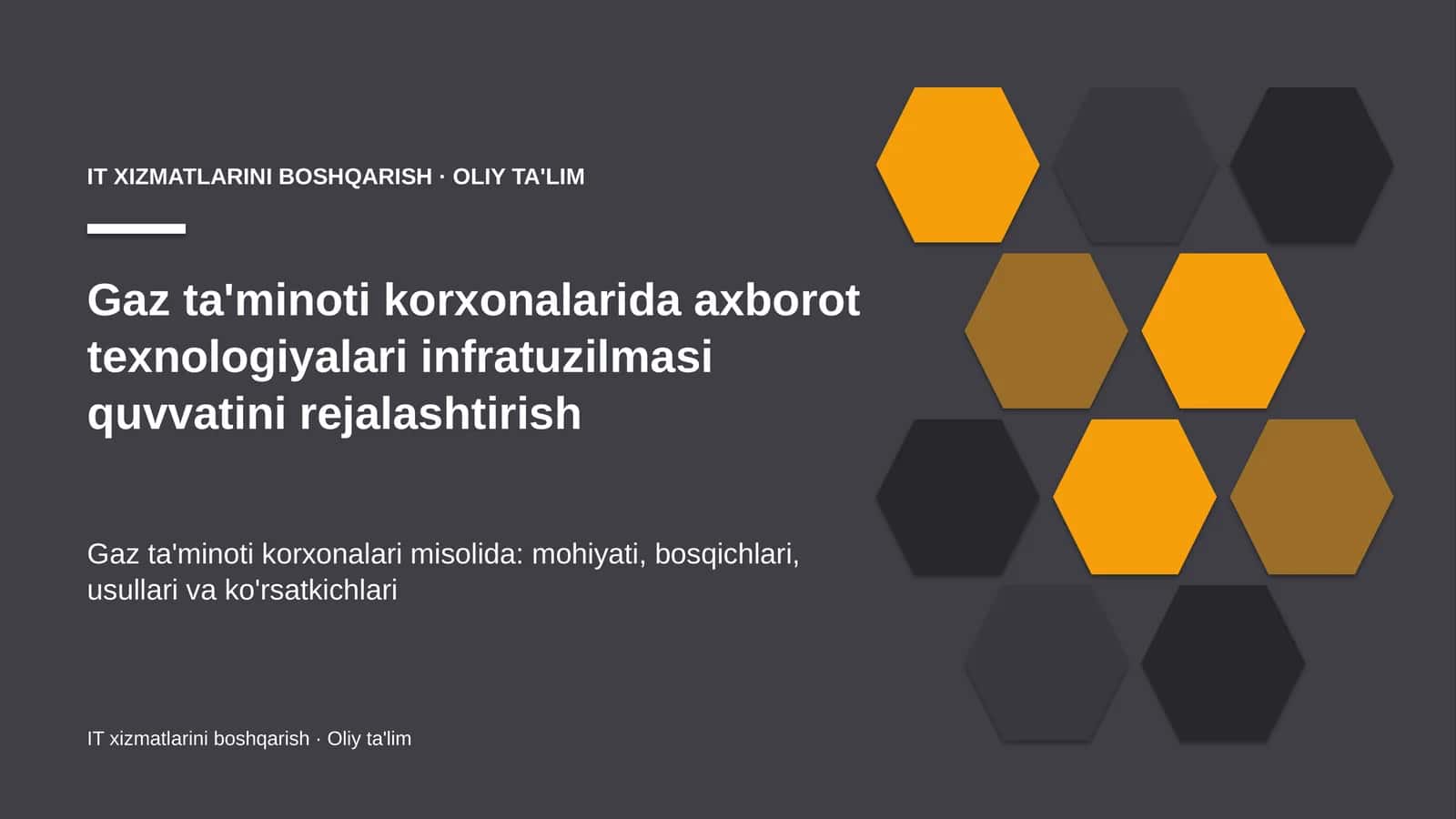 gaz ta'minoti korxonalarida axborot texnologiyalari infratuzilmasi quvvatini rejalashtirish 2604