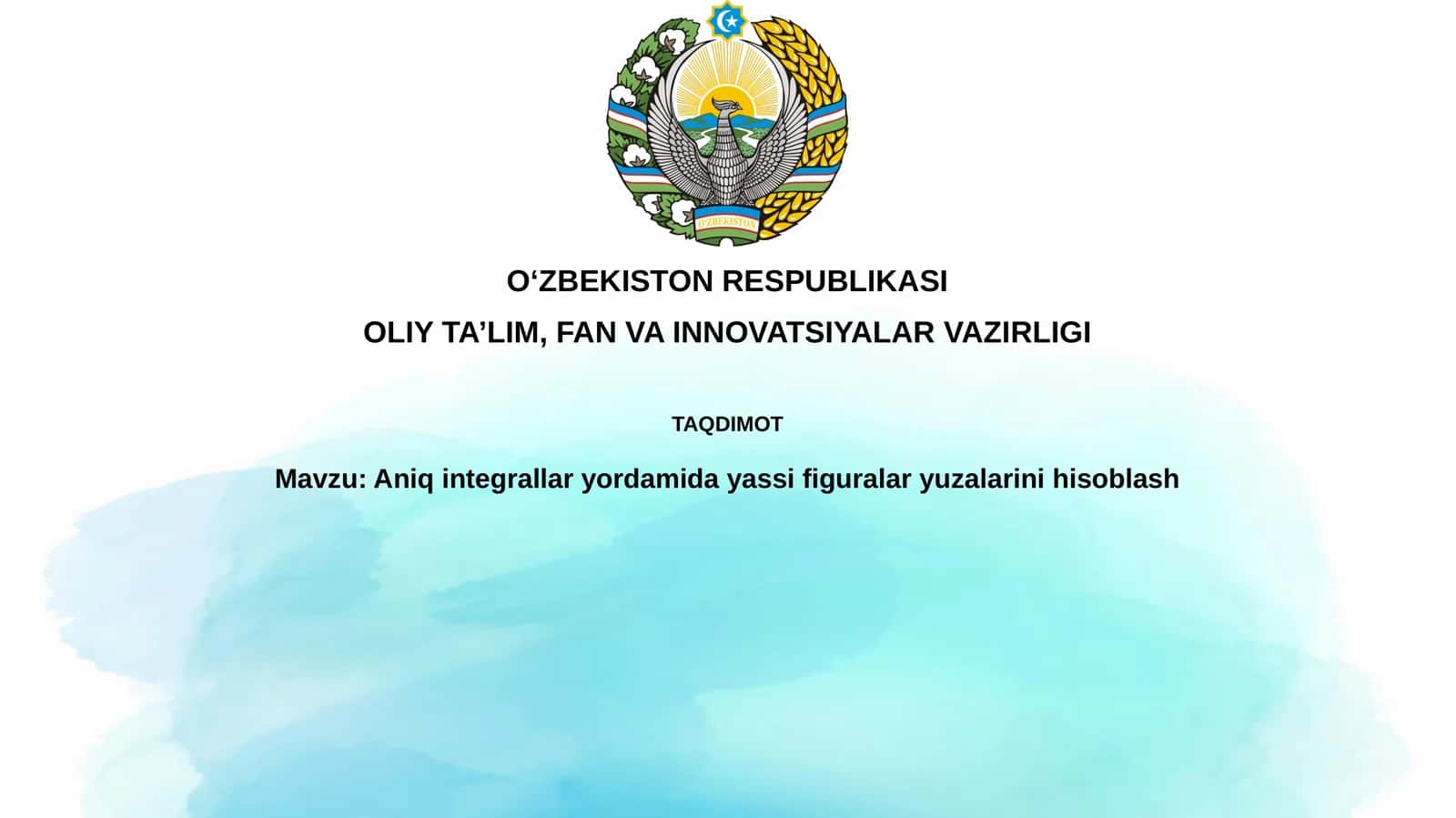 Aniq integrallar yordamida yuzasi figuralar yuzalarni hisoblash