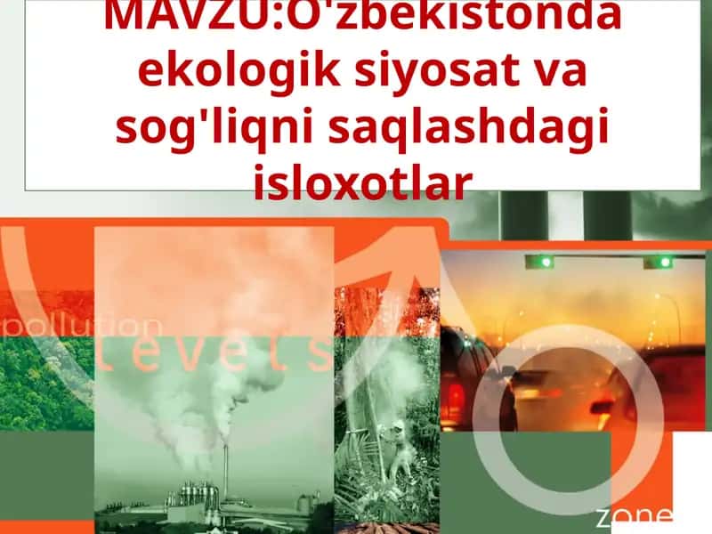 O'zbekistonda ekologik siyosat va sog'liqni saqlashdagi isloxotlar