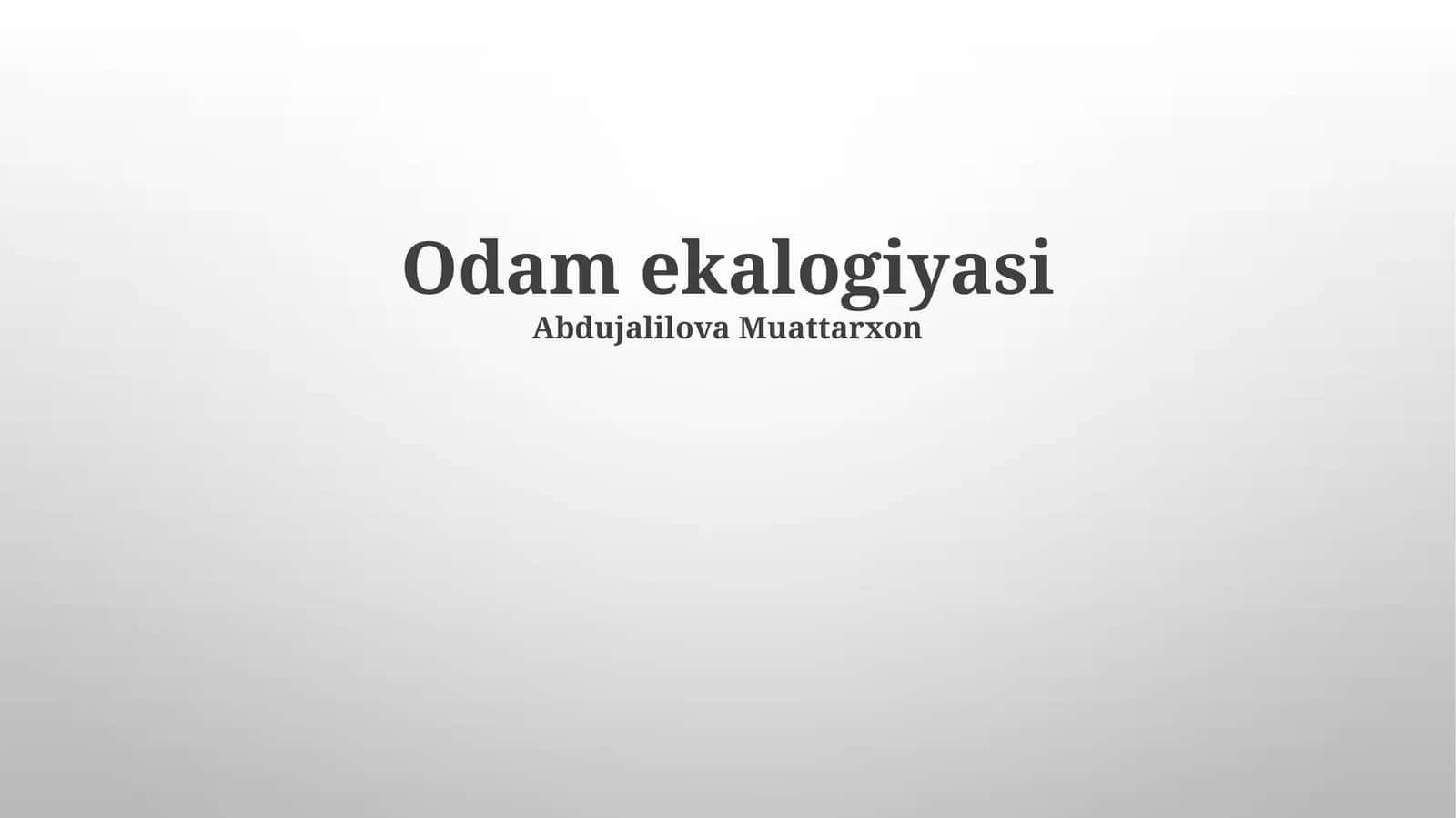 Odam ekalogiyasi