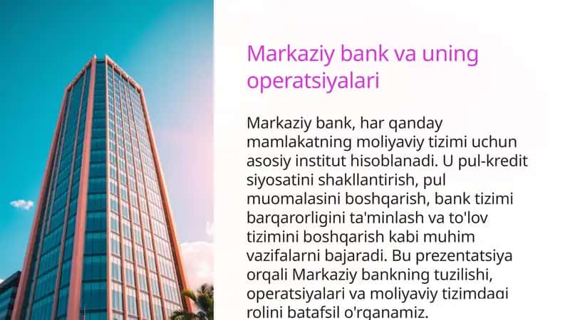 Markaziy bank va uning operatsiyalari