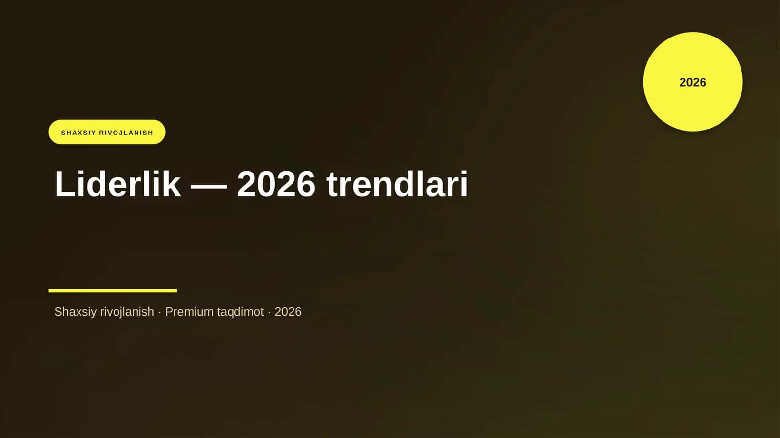 Liderlik — 2026 trendlari