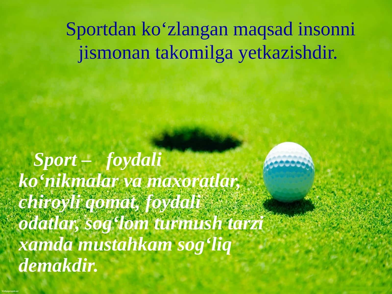 gan maqsad insonni jismonan barkamollika yetkazishdir