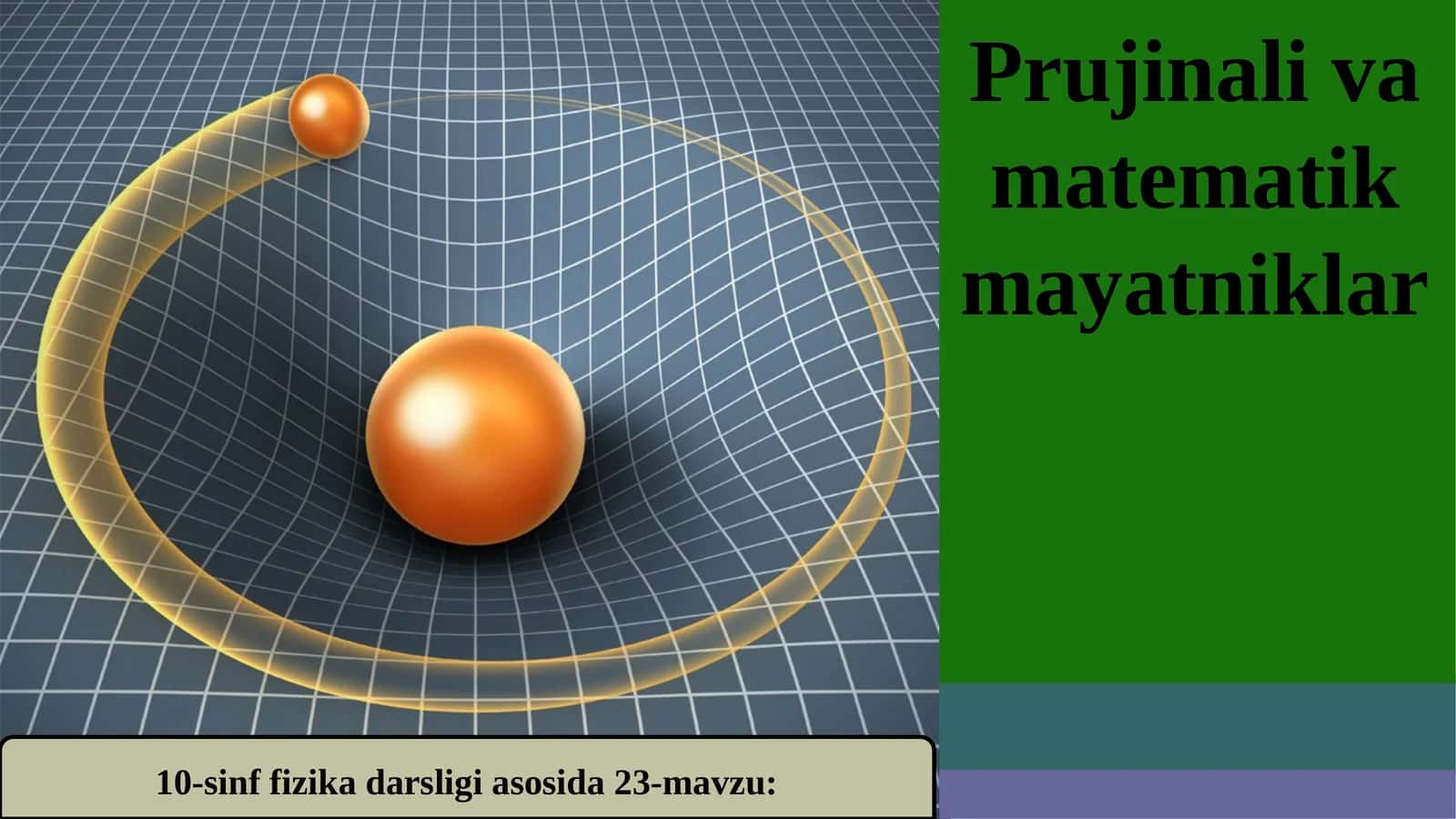 10-sinf Fizika fanidan Prujinali va matematik mayatniklar dars taqdimoti