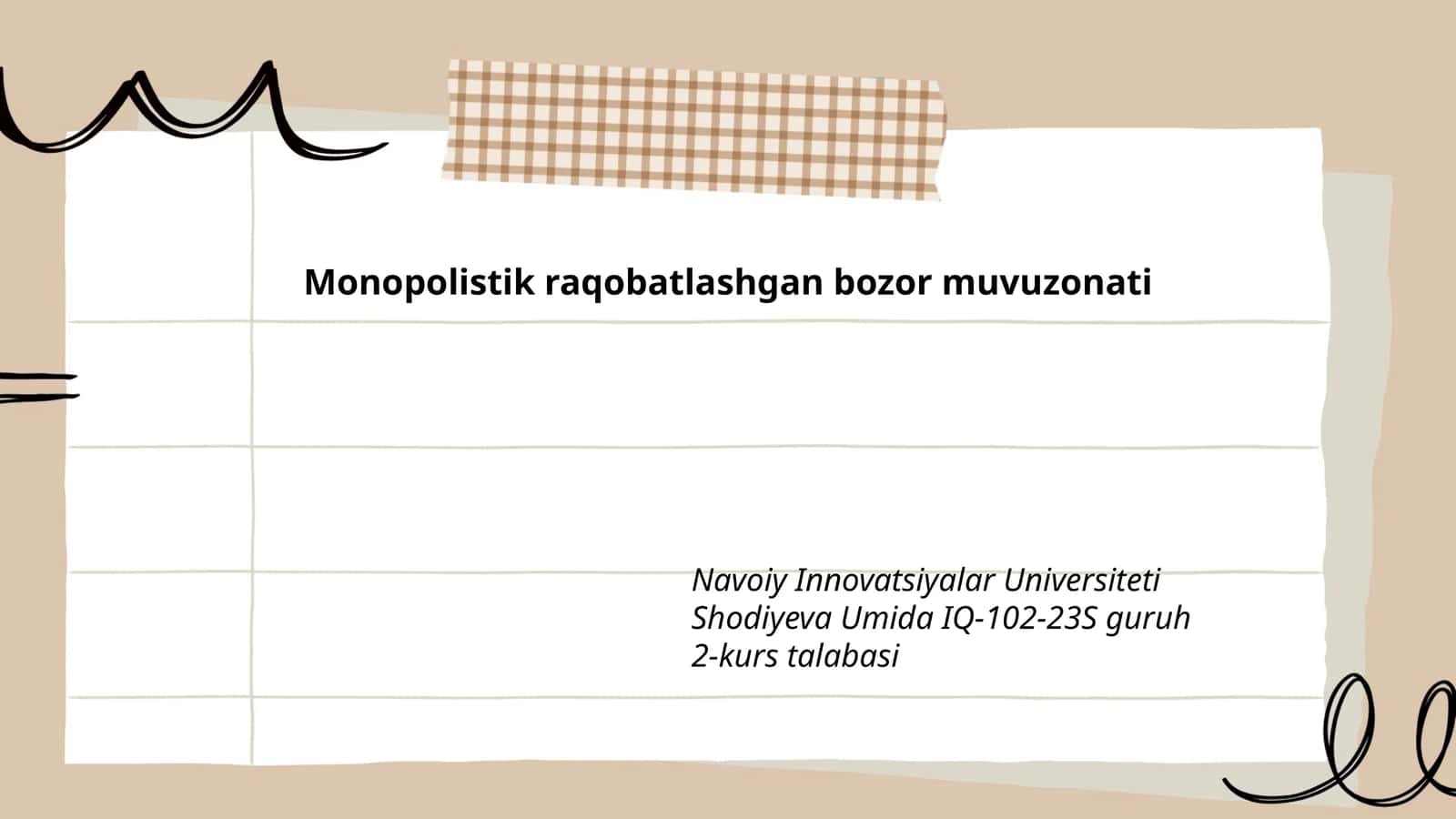 Monopolistik raqobatlashgan bozor muvuzonati