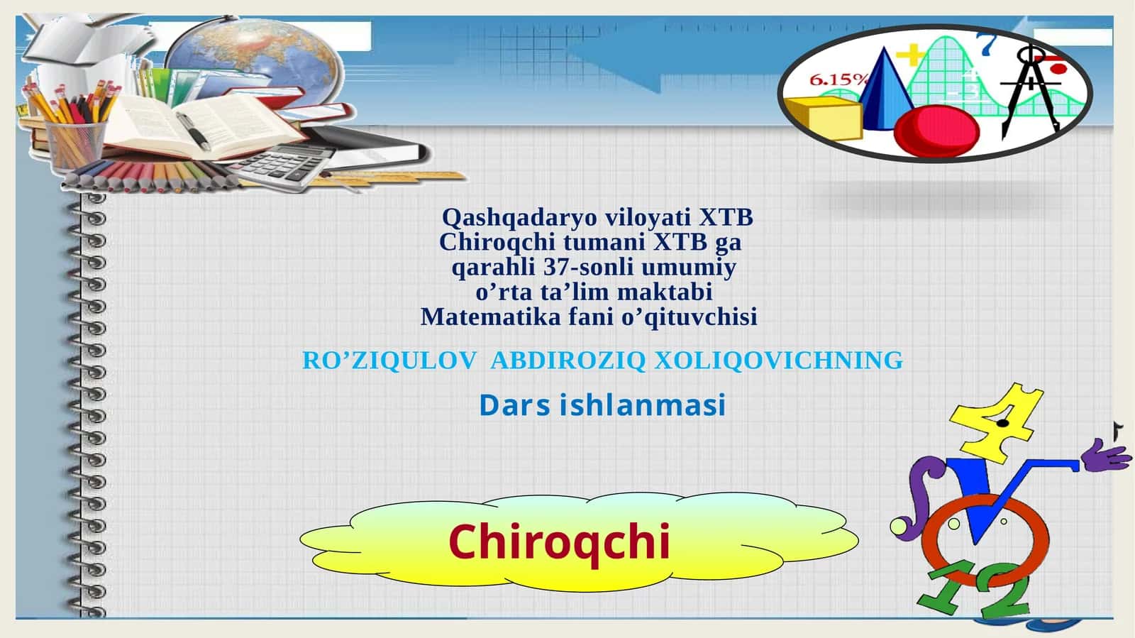 10-sinf Algebra fanidan Eng soda trigonometrik tenglamalar ochiq dars ishlanmasi