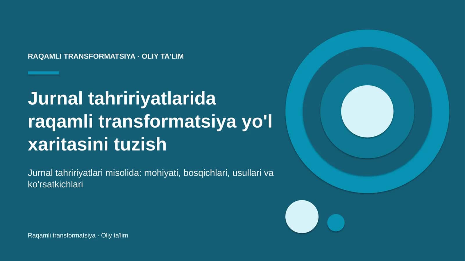 Jurnal tahririyatlarida raqamli transformatsiya yo'l xaritasini tuzish