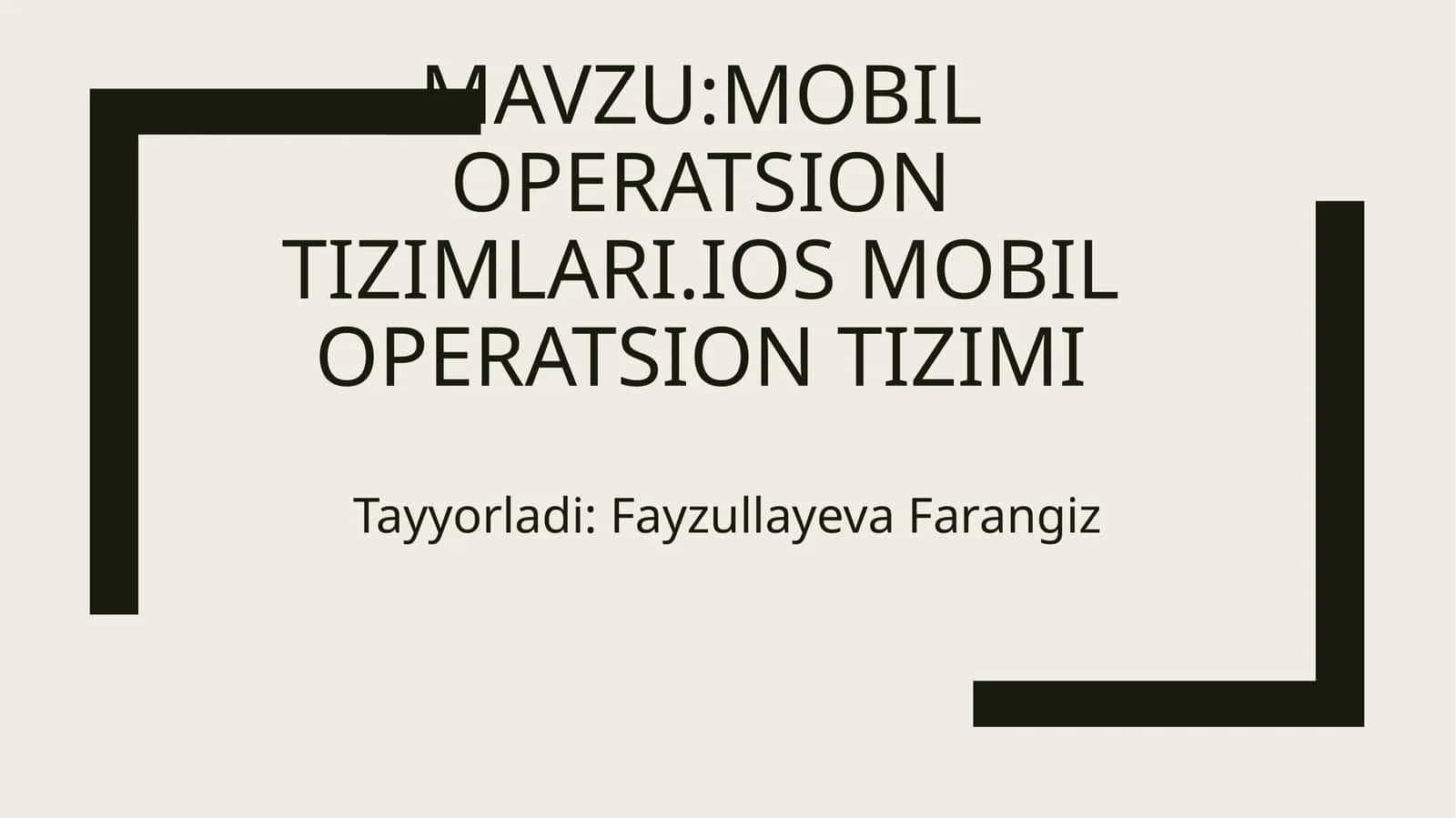 iOS mobil operatsion tizimi