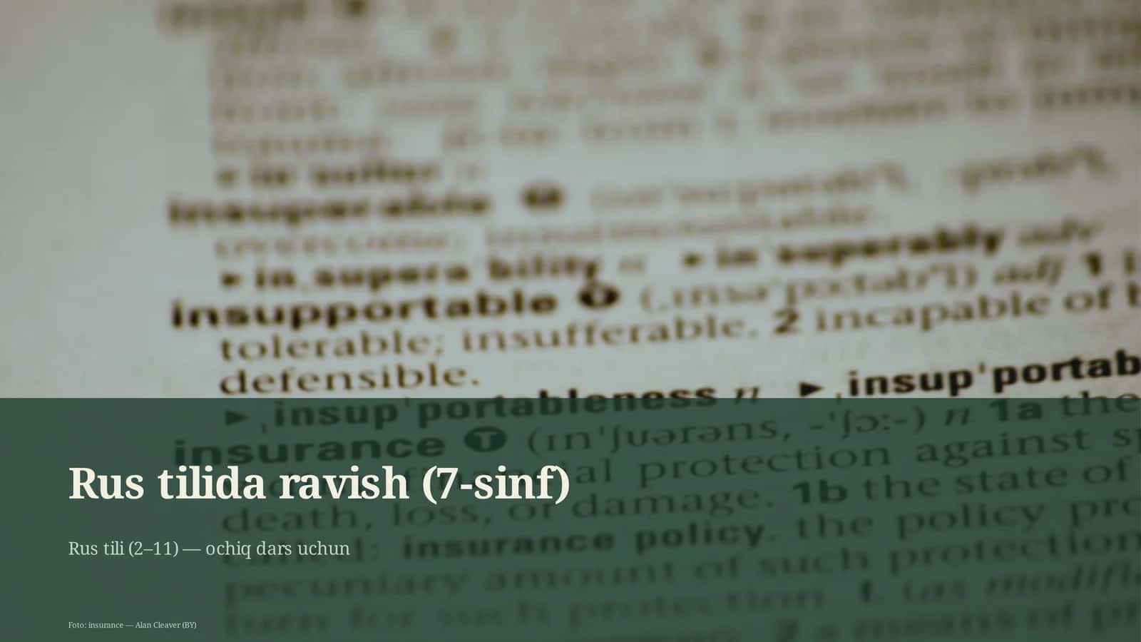 Rus tilida ravish (7-sinf)