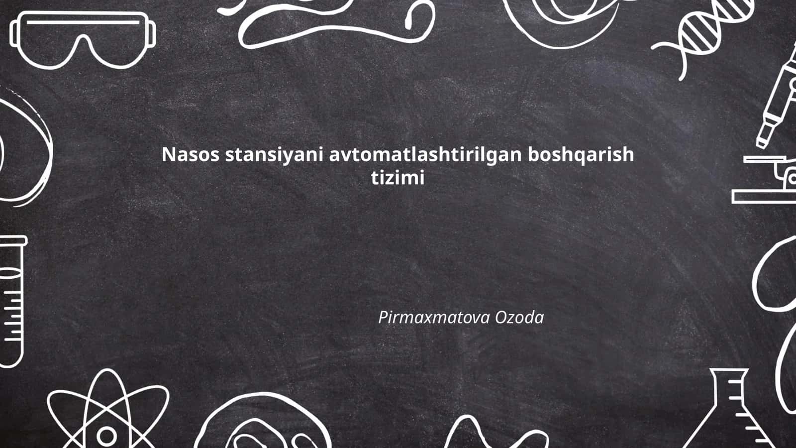 Nasos stansiyani avtomatlashtirilgan boshqarish tizimi