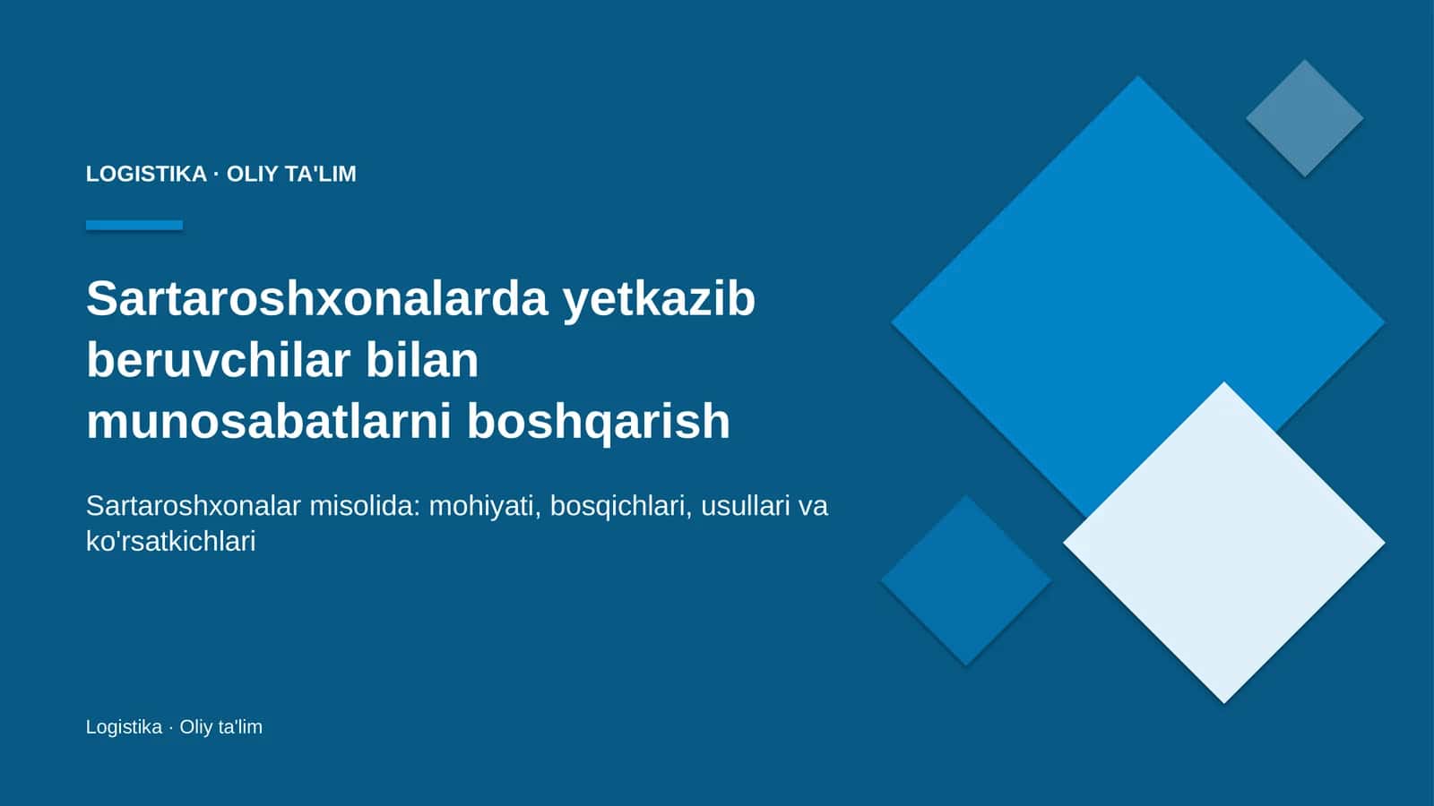 Sartaroshxonalarda yetkazib beruvchilar bilan munosabatlarni boshqarish