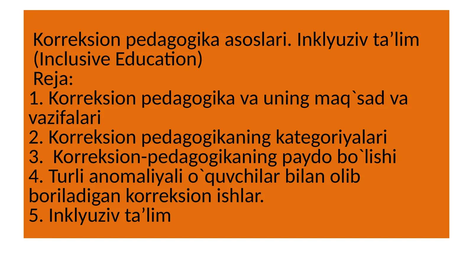 Korreksion pedagogika asoslari