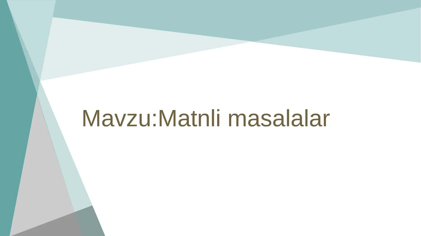 Matnli masalalar
