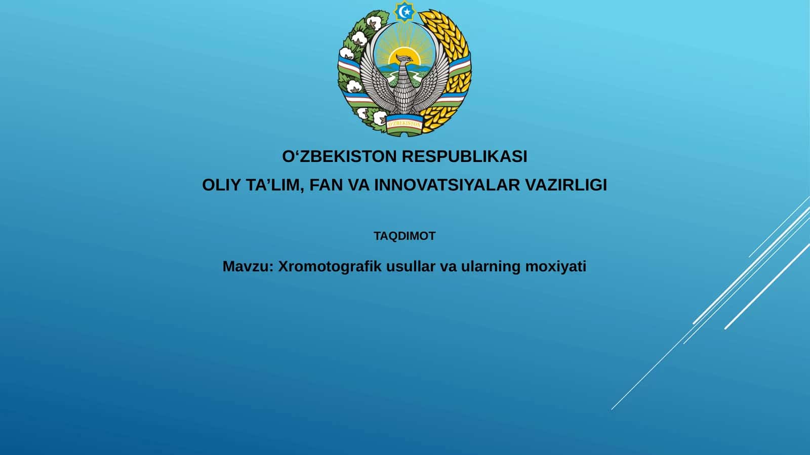 Xromotografikusullarvaularningmoxiyati
