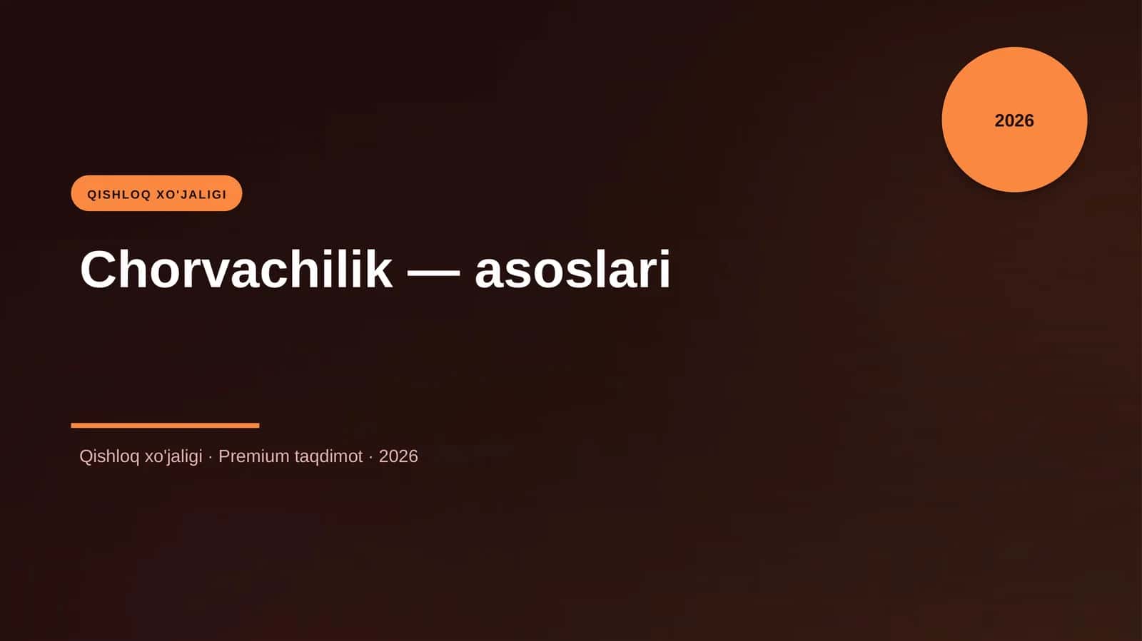 Chorvachilik — asoslari
