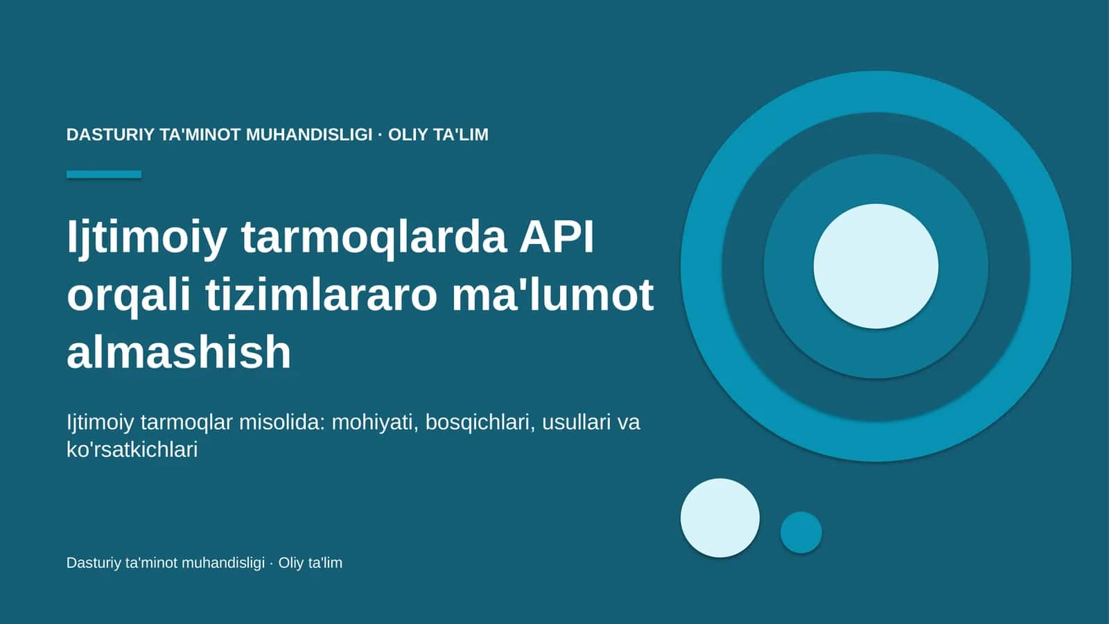 Ijtimoiy tarmoqlarda API orqali tizimlararo ma'lumot almashish