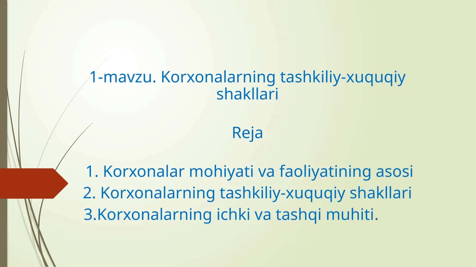 Korxonalarning tashkiliy-xuquqiy shakllari