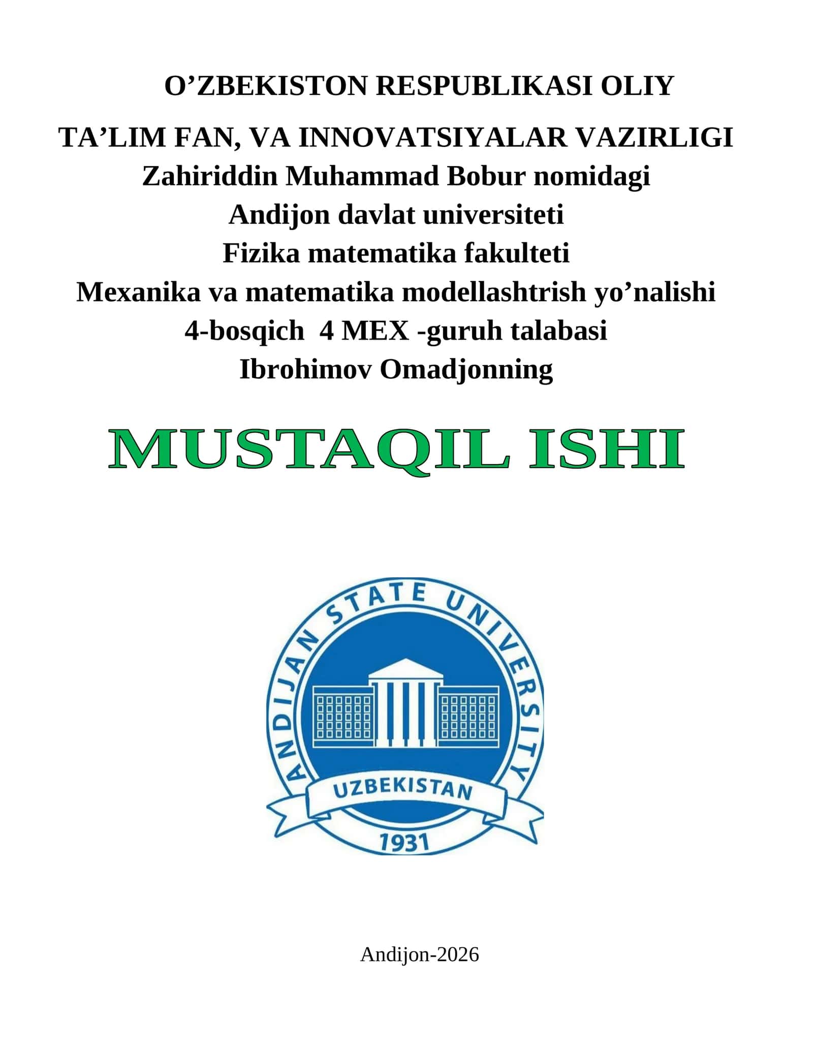 IDEAL GAZ ENERGETIKASI. MASALALAR