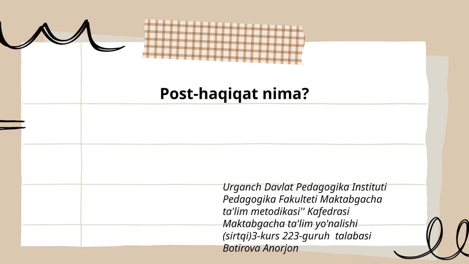 Maktabgacha ta'lim metodikasi