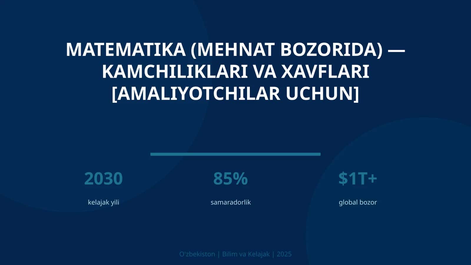 Matematika (mehnat bozorida) — kamchiliklari va xavflari [amaliyotchilar uchun]