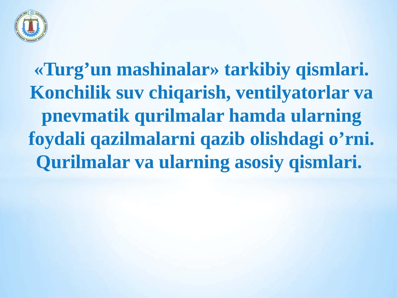 «Turg’un mashinalar» tarkibiy qismlari